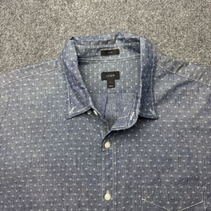 J. Crew Slim Fit Button Long Sleeve Shirt Blue Dobby Print Men’s Large Flower